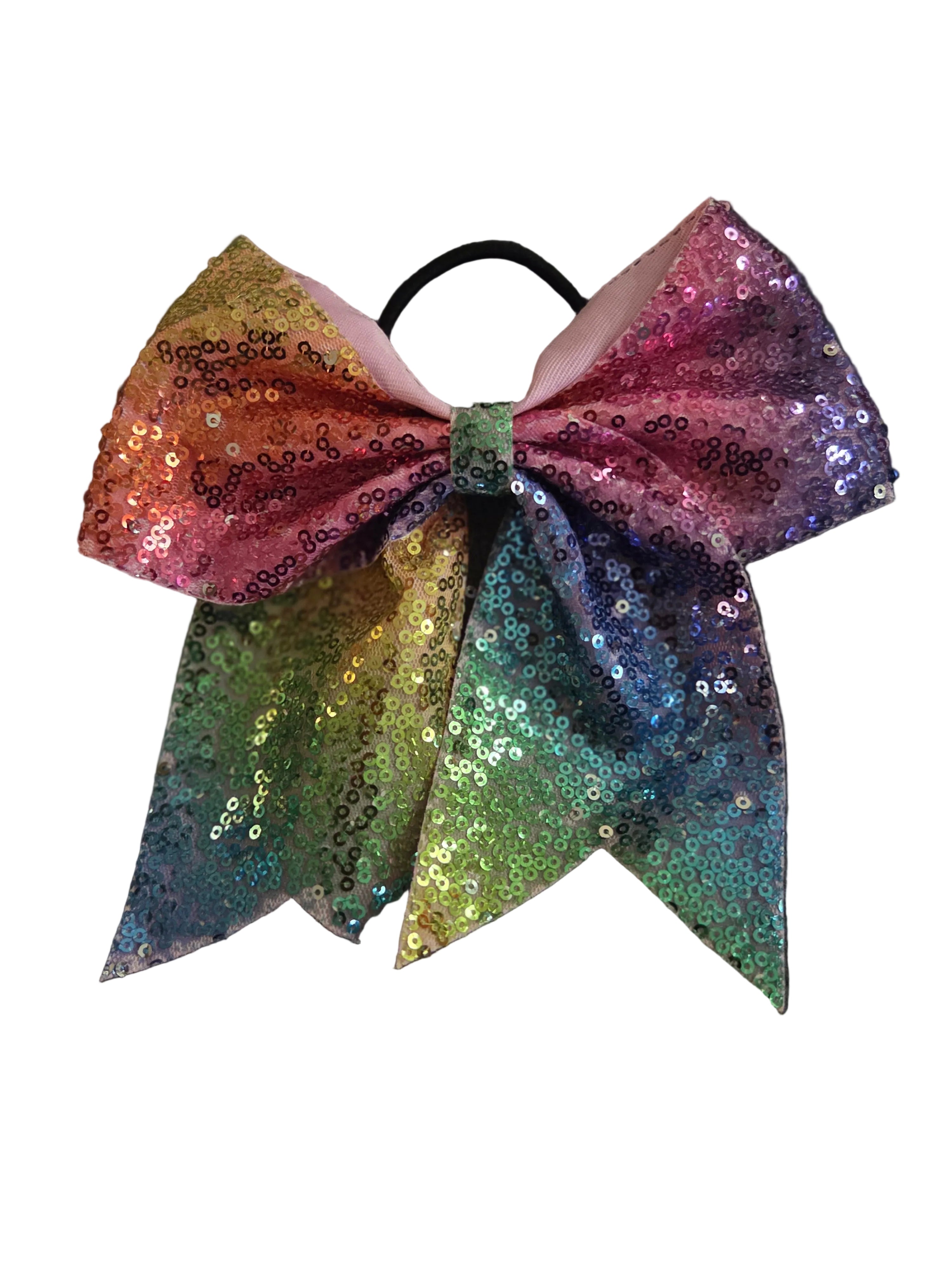 Rainbow Sequin Bow